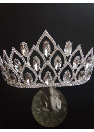 Модерна тиара за абитуриентски бал с кристали модел Queen of the Oasis